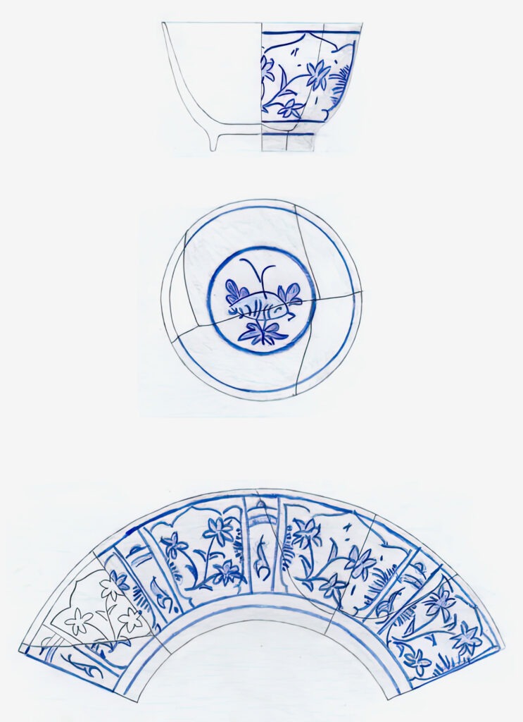 Tóth Anikó: Fajansz csésze rekonstrukciós rajza. 2001